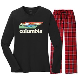 Columbia Tennessee Outdoors Retro Nature Women's Long Sleeve Flannel Pajama Set 