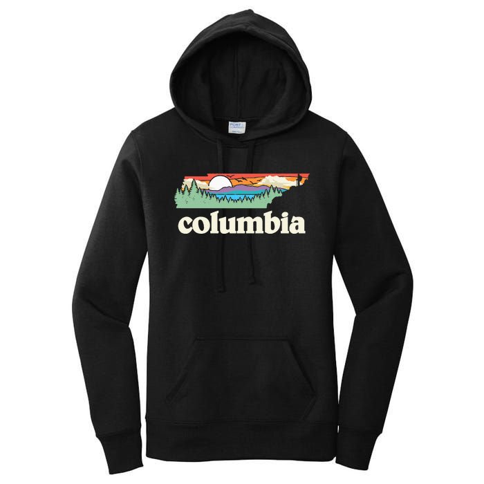 Columbia Tennessee Outdoors Retro Nature Women's Pullover Hoodie