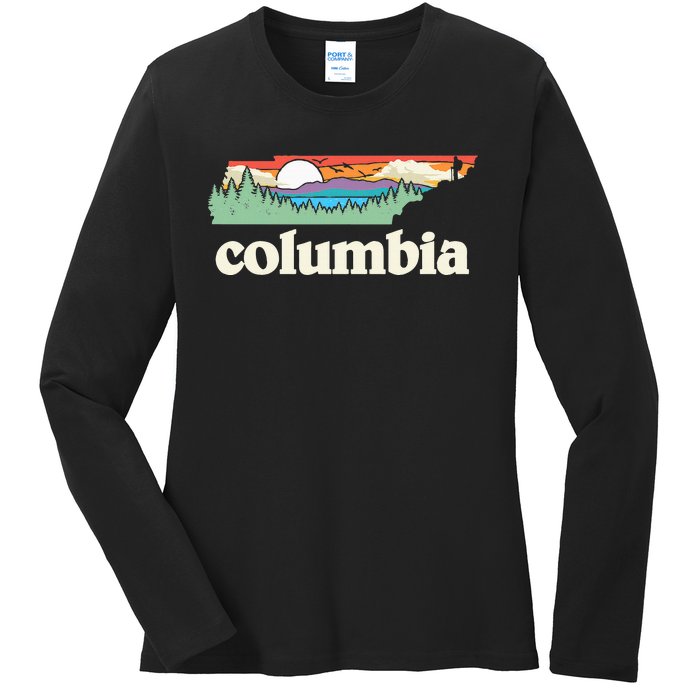 Columbia Tennessee Outdoors Retro Nature Ladies Long Sleeve Shirt