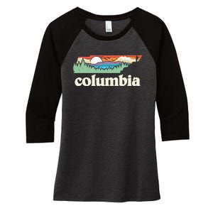 Columbia Tennessee Outdoors Retro Nature Women's Tri-Blend 3/4-Sleeve Raglan Shirt