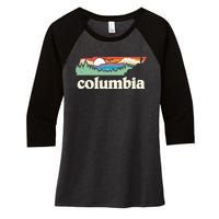 Columbia Tennessee Outdoors Retro Nature Women's Tri-Blend 3/4-Sleeve Raglan Shirt