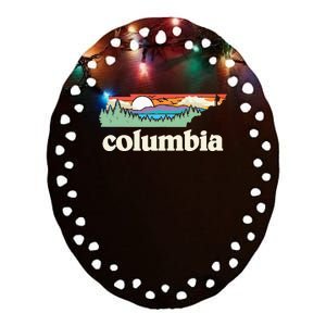 Columbia Tennessee Outdoors Retro Nature Ceramic Oval Ornament