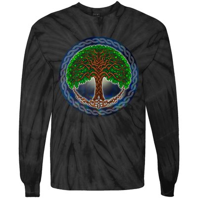 Celtic Tree Of Life Tie-Dye Long Sleeve Shirt