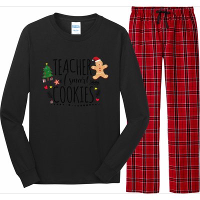 Christmas Teacher Of Smart Cookies Cute Gingerbread Funny Long Sleeve Pajama Set