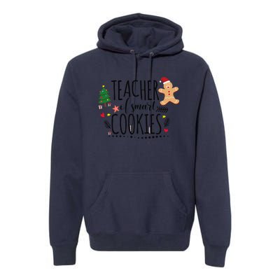 Christmas Teacher Of Smart Cookies Cute Gingerbread Funny Premium Hoodie