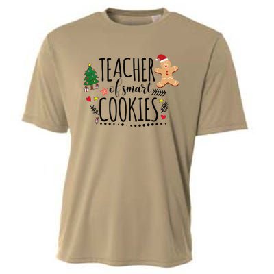 Christmas Teacher Of Smart Cookies Cute Gingerbread Funny Cooling Performance Crew T-Shirt