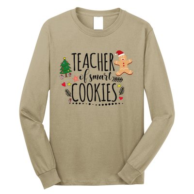 Christmas Teacher Of Smart Cookies Cute Gingerbread Funny Long Sleeve Shirt