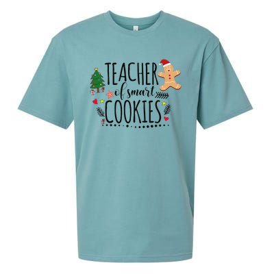 Christmas Teacher Of Smart Cookies Cute Gingerbread Funny Sueded Cloud Jersey T-Shirt