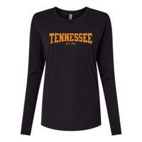 Classic Tn Orange Print Retro Varsity Tennessee Womens Cotton Relaxed Long Sleeve T-Shirt