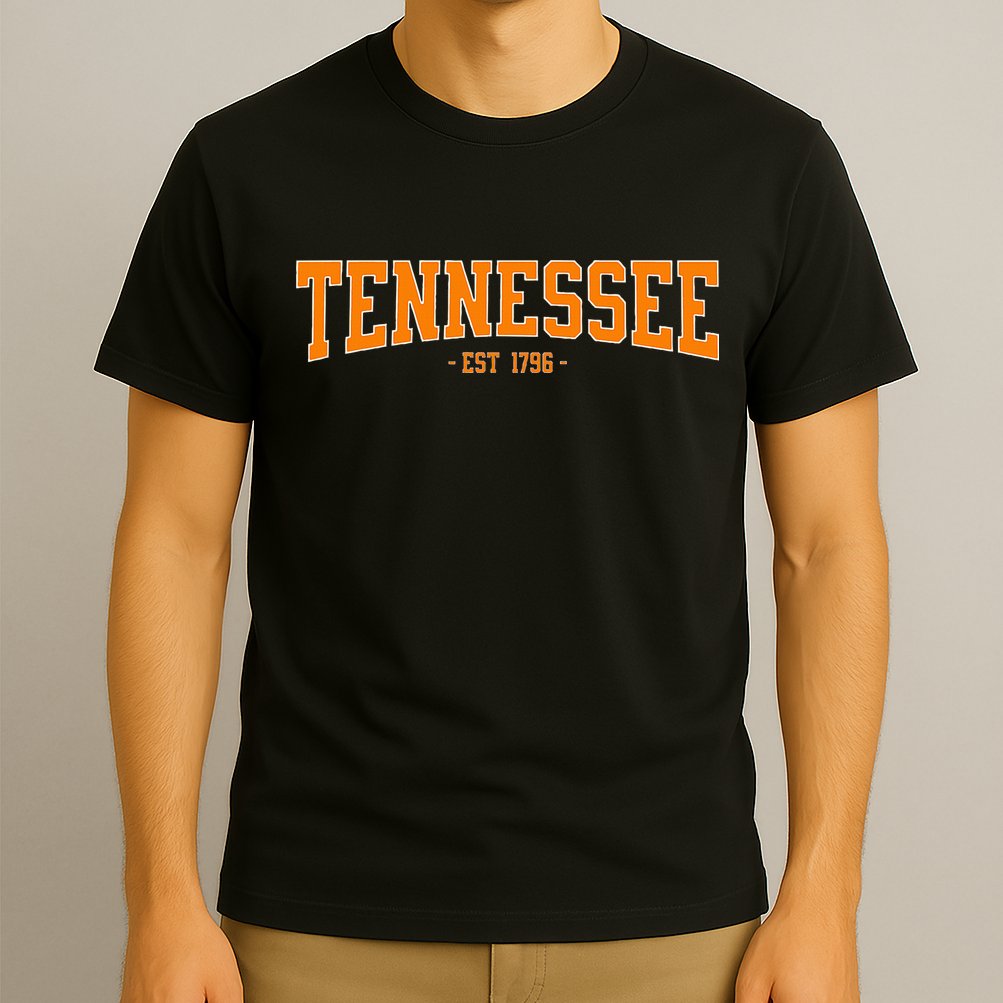 Classic Tn Orange Print Retro Varsity Tennessee T-Shirt