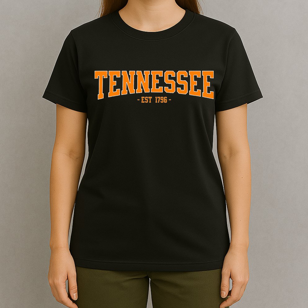 Classic Tn Orange Print Retro Varsity Tennessee T-Shirt
