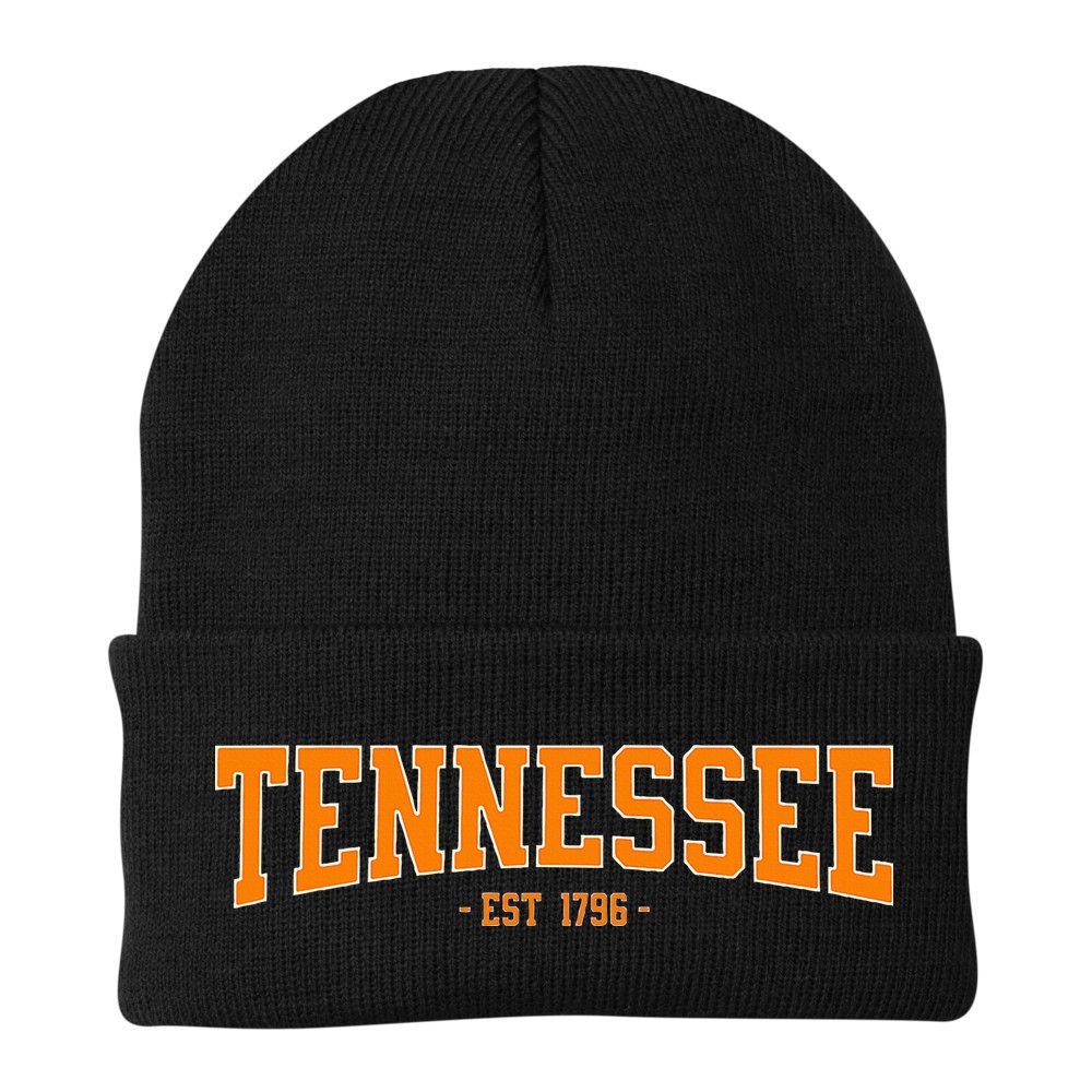Classic Tn Orange Print Retro Varsity Tennessee Beanie