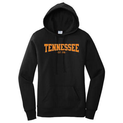 Classic Tn Orange Print Retro Varsity Tennessee Women's Pullover Hoodie