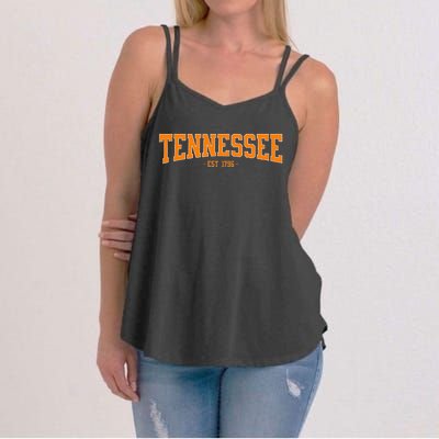 Classic Tn Orange Print Retro Varsity Tennessee Women's Strappy Tank