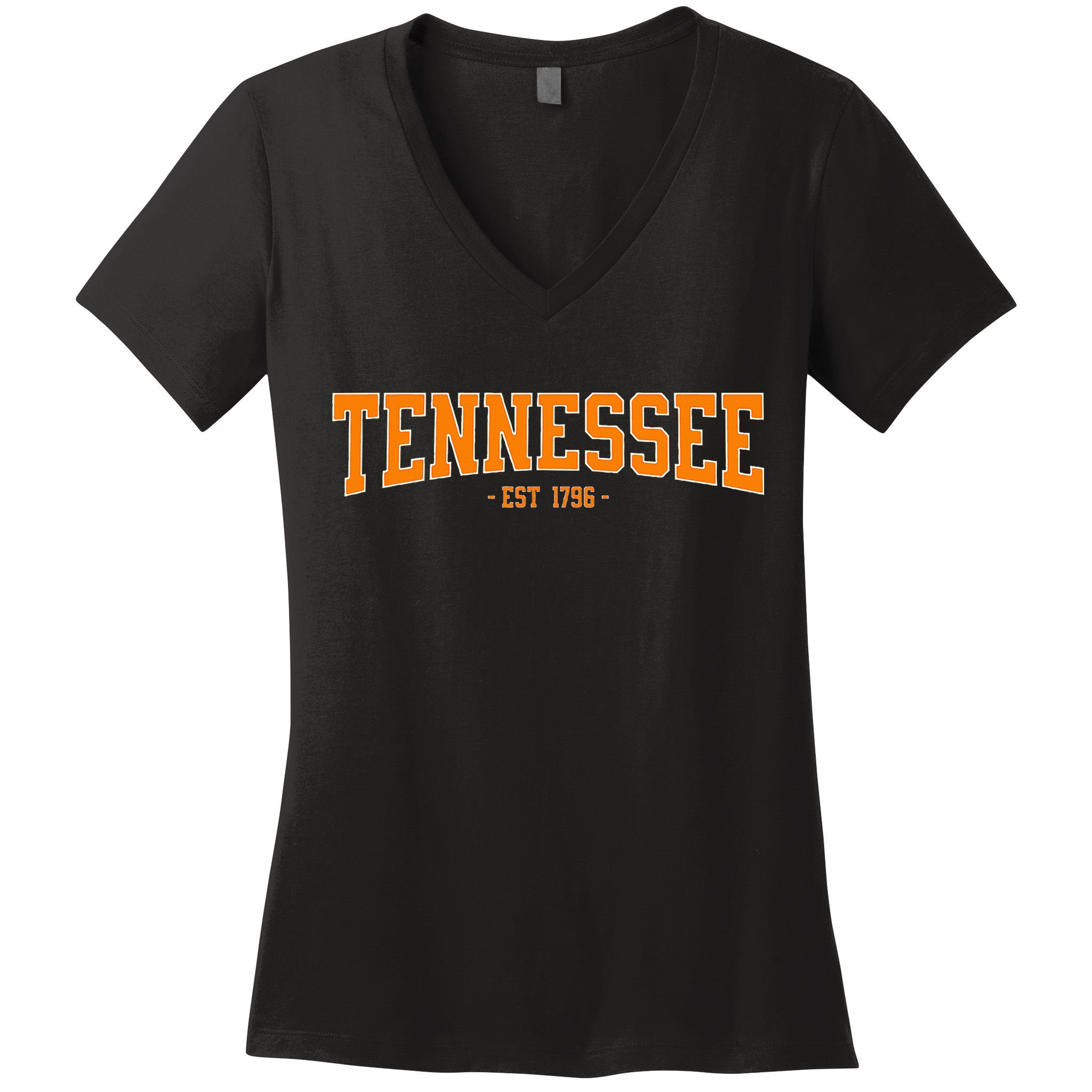 Classic Tn Orange Print Retro Varsity Tennessee Women's V-Neck T-Shirt