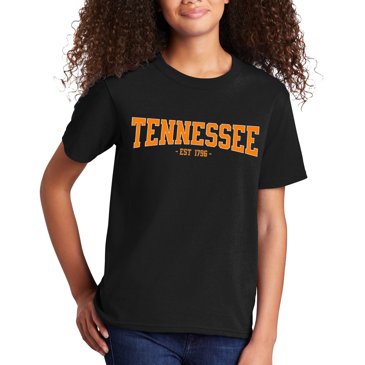 Classic Tn Orange Print Retro Varsity Tennessee Kids T-Shirt