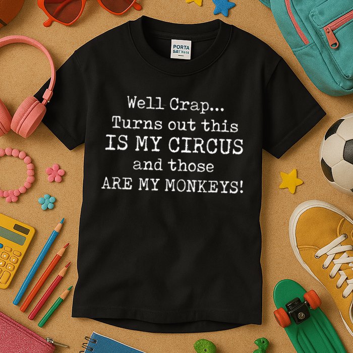 Crap, Turns Out This Is My Circus And Those Are My Monkeys Kids T-Shirt