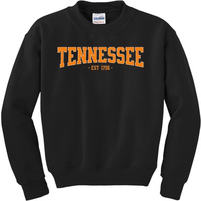 Classic Tn Orange Print Retro Varsity Vintage Tennessee Kids Sweatshirt