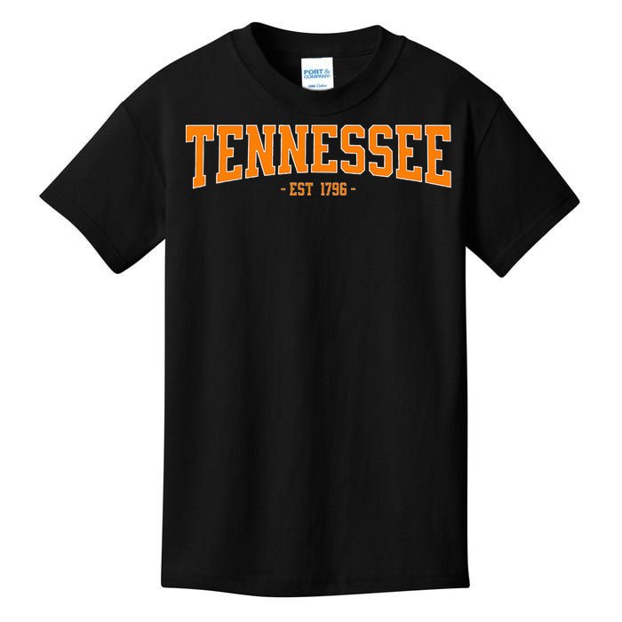 Classic Tn Orange Print Retro Varsity Vintage Tennessee Kids T-Shirt