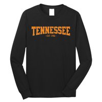 Classic Tn Orange Print Retro Varsity Vintage Tennessee Long Sleeve Shirt