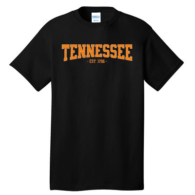 Classic Tn Orange Print Retro Varsity Vintage Tennessee Tall T-Shirt