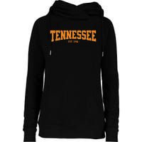 Classic Tn Orange Print Retro Varsity Vintage Tennessee Womens Funnel Neck Pullover Hood