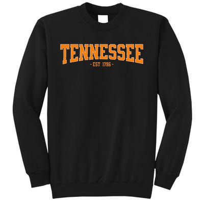 Classic Tn Orange Print Retro Varsity Vintage Tennessee Tall Sweatshirt