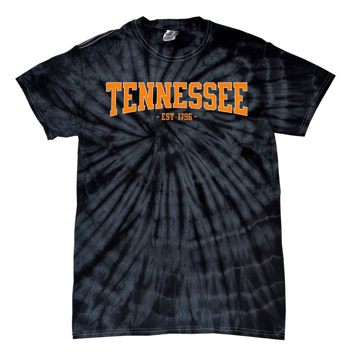 Classic Tn Orange Print Retro Varsity Vintage Tennessee Tie-Dye T-Shirt