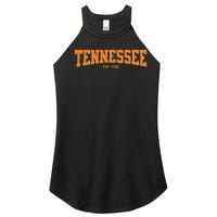 Classic Tn Orange Print Retro Varsity Vintage Tennessee Women's Perfect Tri Rocker Tank