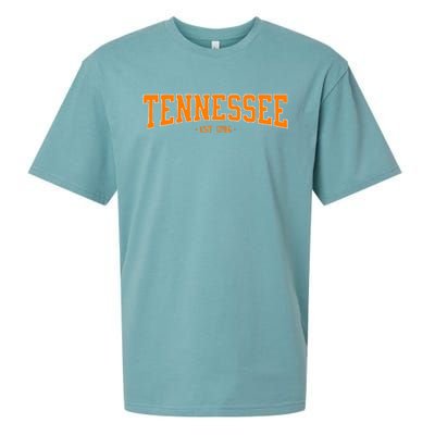 Classic Tn Orange Print Retro Varsity Vintage Tennessee Sueded Cloud Jersey T-Shirt