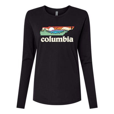 Columbia Tennessee Outdoors Retro Nature Womens Cotton Relaxed Long Sleeve T-Shirt