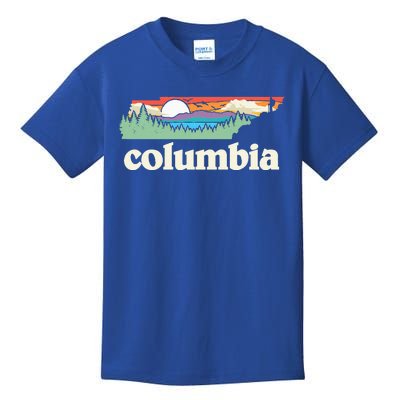 Columbia Tennessee Outdoors Retro Nature Kids T-Shirt