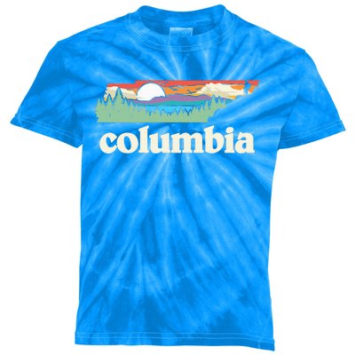 Columbia Tennessee Outdoors Retro Nature Kids Tie-Dye T-Shirt