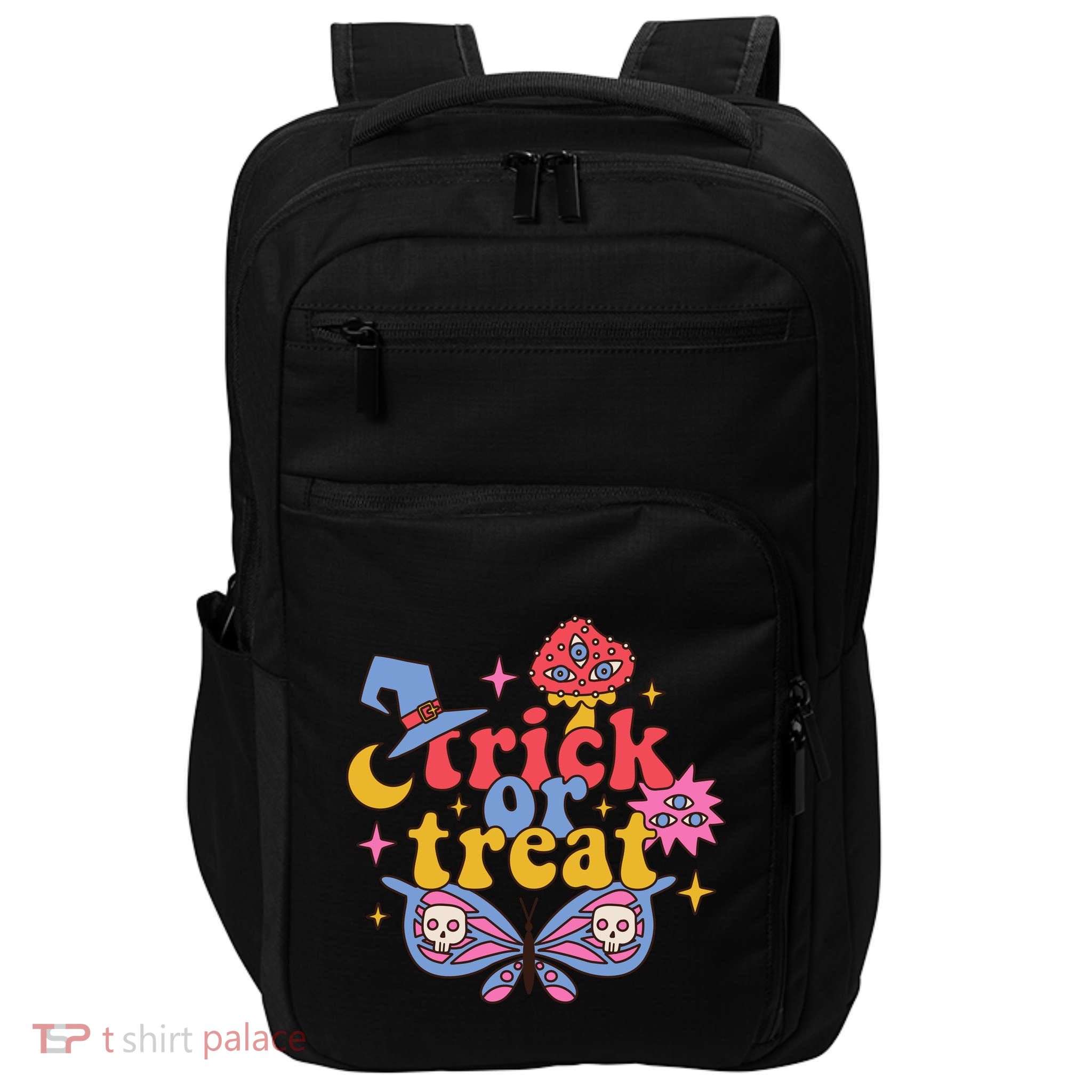 Cute Trick Or Treat Moon Night Butterfly Halloween Impact Tech Backpack