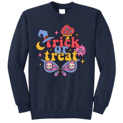 Cute Trick Or Treat Moon Night Butterfly Halloween Tall Sweatshirt