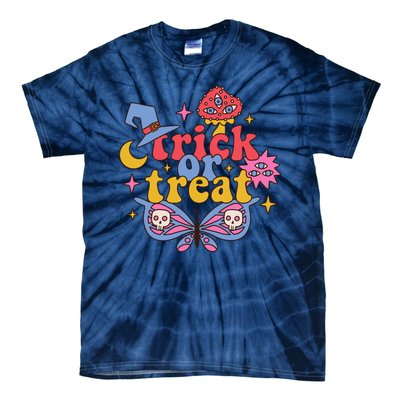 Cute Trick Or Treat Moon Night Butterfly Halloween Tie-Dye T-Shirt