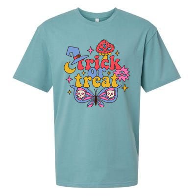 Cute Trick Or Treat Moon Night Butterfly Halloween Sueded Cloud Jersey T-Shirt