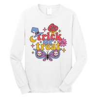 Cute Trick Or Treat Moon Night Butterfly Halloween Long Sleeve Shirt