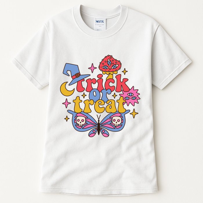 Cute Trick Or Treat Moon Night Butterfly Halloween Tall T-Shirt