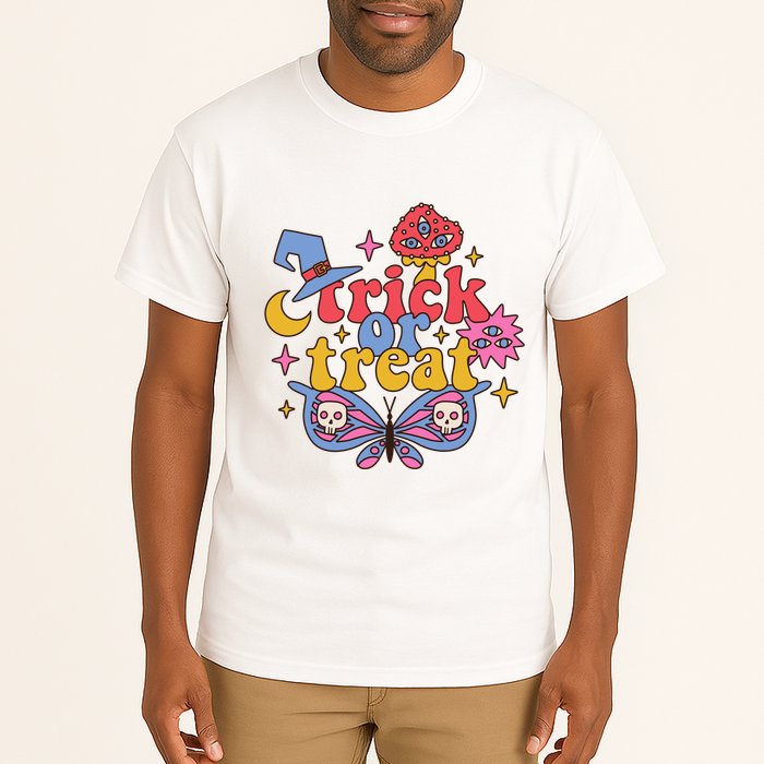 Cute Trick Or Treat Moon Night Butterfly Halloween Tall T-Shirt