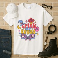Cute Trick Or Treat Moon Night Butterfly Halloween Tall T-Shirt