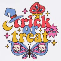 Cute Trick Or Treat Moon Night Butterfly Halloween Tall T-Shirt
