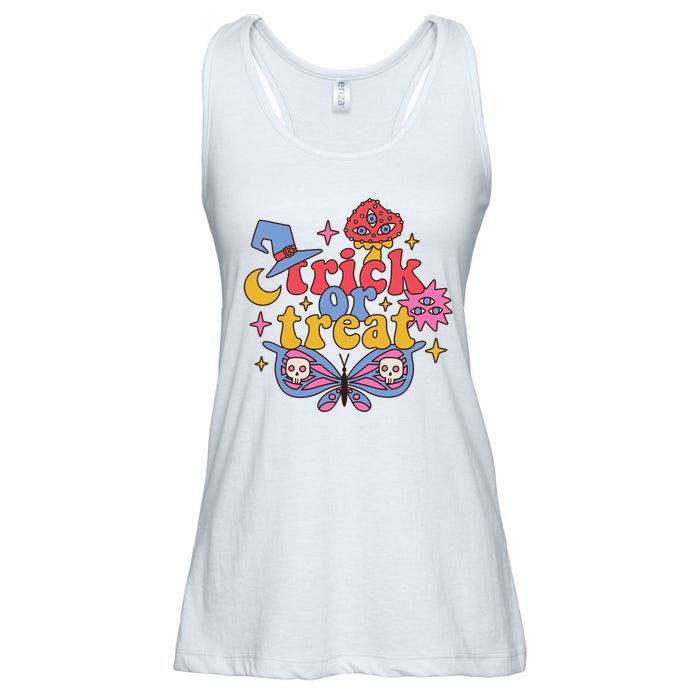 Cute Trick Or Treat Moon Night Butterfly Halloween Ladies Essential Flowy Tank