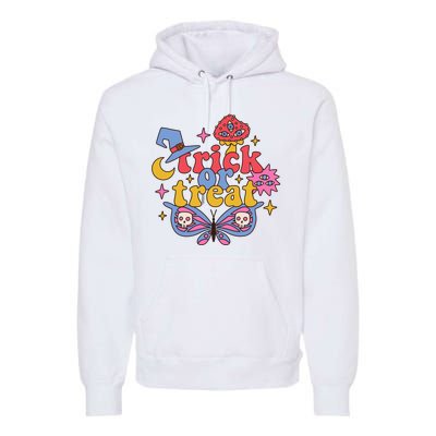 Cute Trick Or Treat Moon Night Butterfly Halloween Premium Hoodie