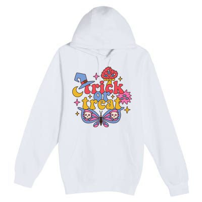 Cute Trick Or Treat Moon Night Butterfly Halloween Premium Pullover Hoodie