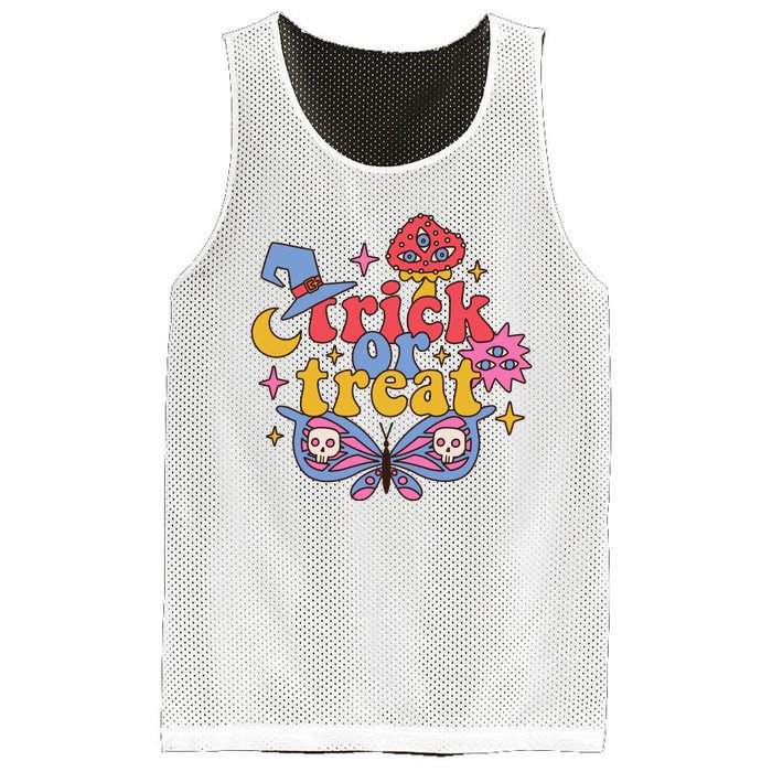 Cute Trick Or Treat Moon Night Butterfly Halloween Mesh Reversible Basketball Jersey Tank