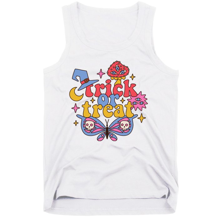 Cute Trick Or Treat Moon Night Butterfly Halloween Tank Top