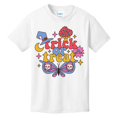 Cute Trick Or Treat Moon Night Butterfly Halloween Kids T-Shirt