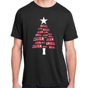 Christmas Tree Out Of Fire Trucks Christmas Boy Kids Adult ChromaSoft Performance T-Shirt