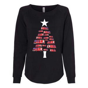 Christmas Tree Out Of Fire Trucks Christmas Boy Kids Womens California Wash Sweatshirt